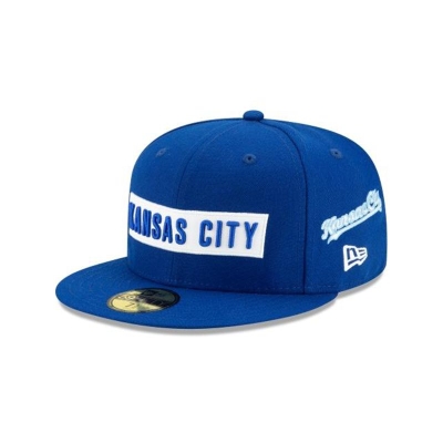 Kansas City Royals Gorra | New Era MLB Boxed Wordmark 59fifty Fitted Cap Mexico - Azules